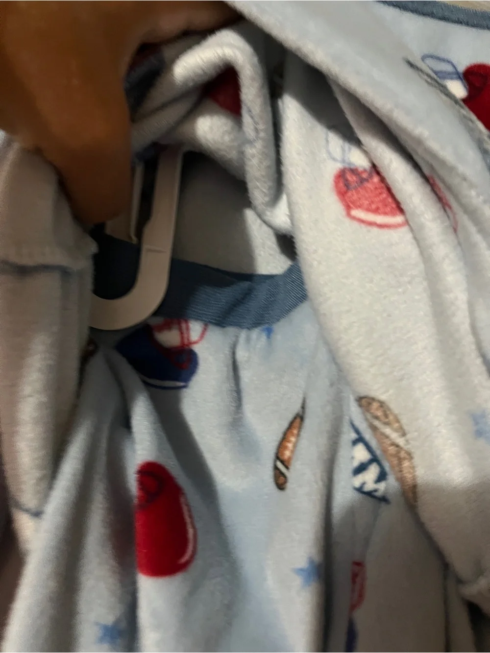 Cozy Light Blue Football-Print Kids Pajama Set
